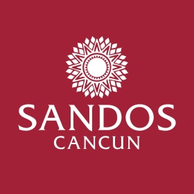Logo Sando Cancun fondo rojo