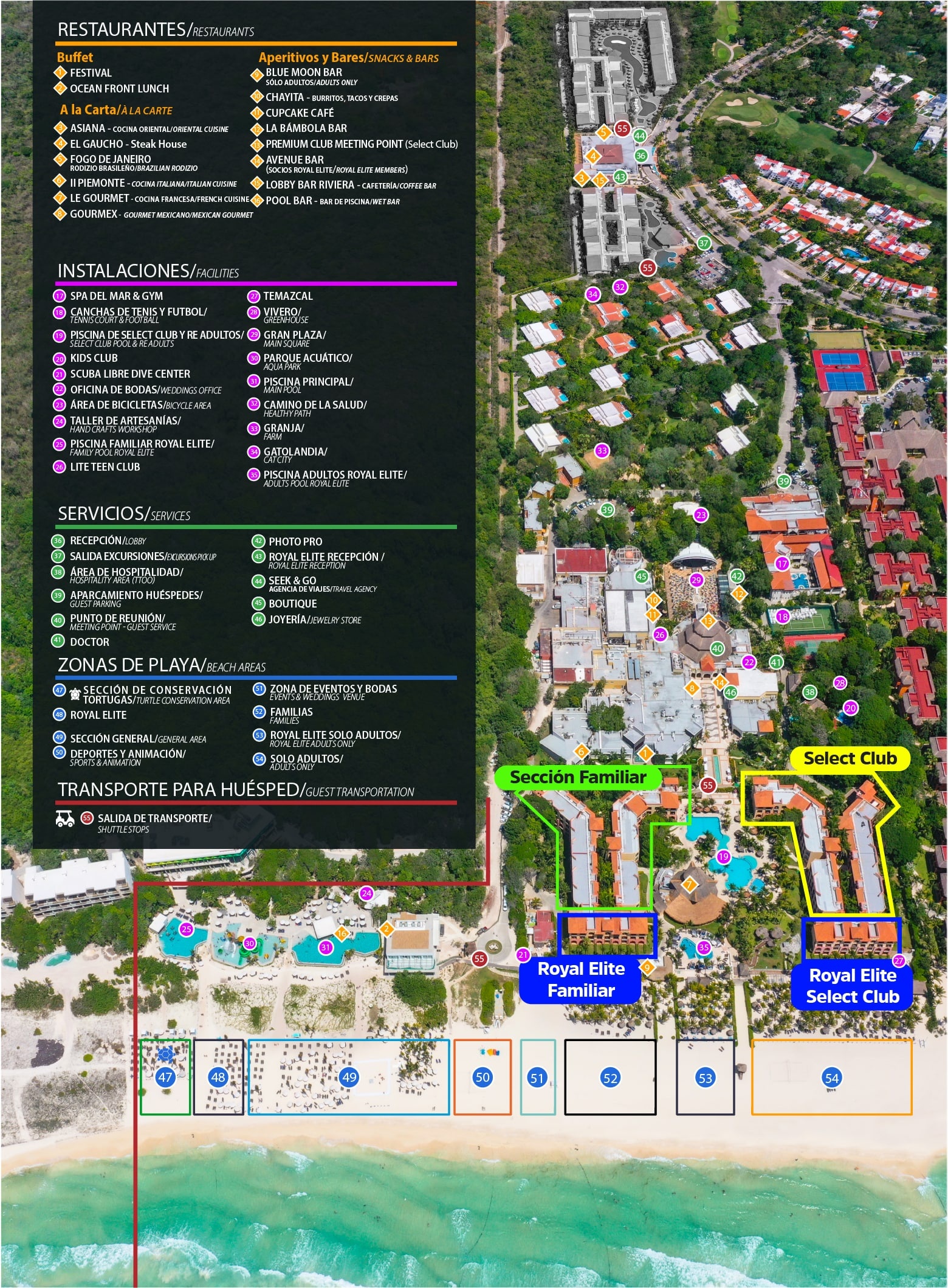 Mapa Sandos Playacar 2021-min